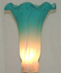 Lily and Tulip Shades Replacements - Teal White Satin Lily image