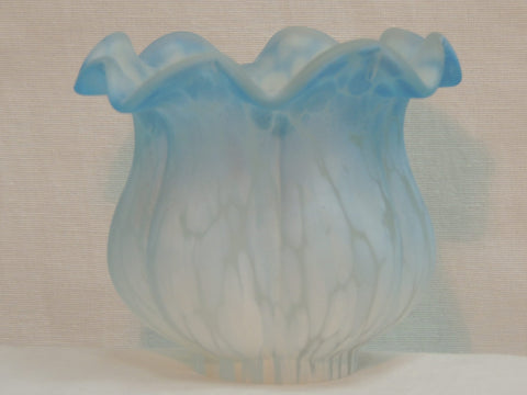 Lily and Tulip Shades Replacements - Blue/White Satin Tulip image