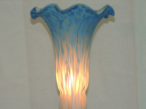 Lily and Tulip Shades Replacements - Blue/White Satin Lily image