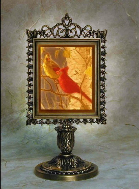 Lithophane Cardinals Colored Accent Lamp image 0