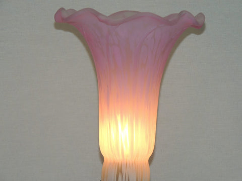 Lily and Tulip Shades Replacements - Pink/White Satin Lily image