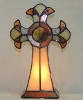 Cross Tiffany Style Accent Lamp image 0