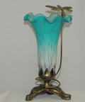 Dragonfly Lily Soaring Teal White Lamp image 1