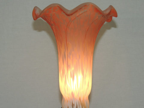 Lily and Tulip Shades Replacements - Peach/White Satin Lily image