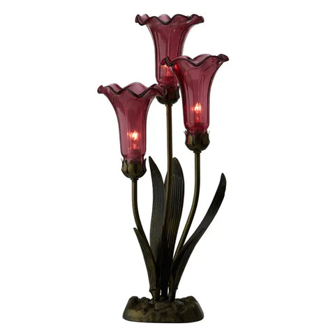 3 Lily Cranberry Accent Lamp image 0