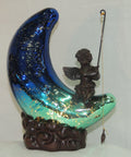 Moon Cherub Blue/Teal Lamp image 0