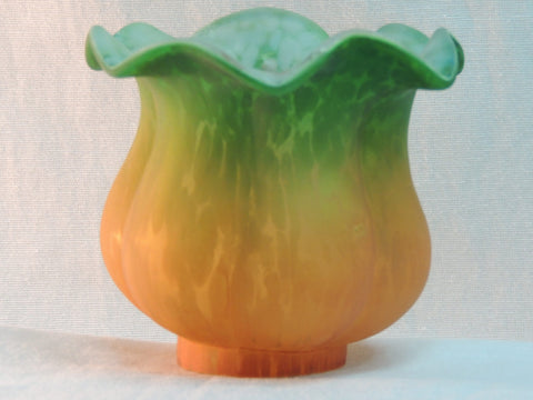 Lily and Tulip Shades Replacements - Green/Amber Satin Tulip image