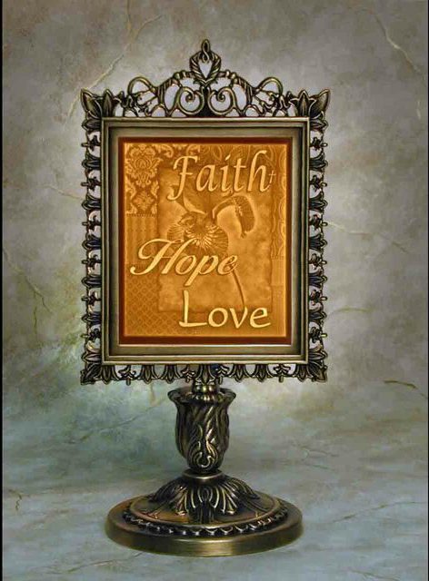 Lithophane Faith Hope Love Accent Lamp image 0