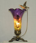 Hummingbird Lily Purple Green Mercury Lamp image 0