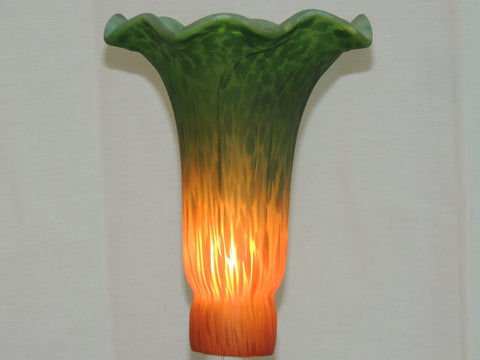 Cherub Lily Trumpeting Accent Lamp - 1000AE Lily Amber/Green image